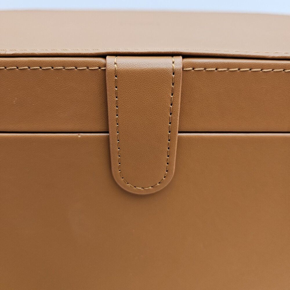 DYSON Airwrap Styler LARGE Brown Cognac Leather Storage Box Hard CASE ONLY - Picture 3 of 11